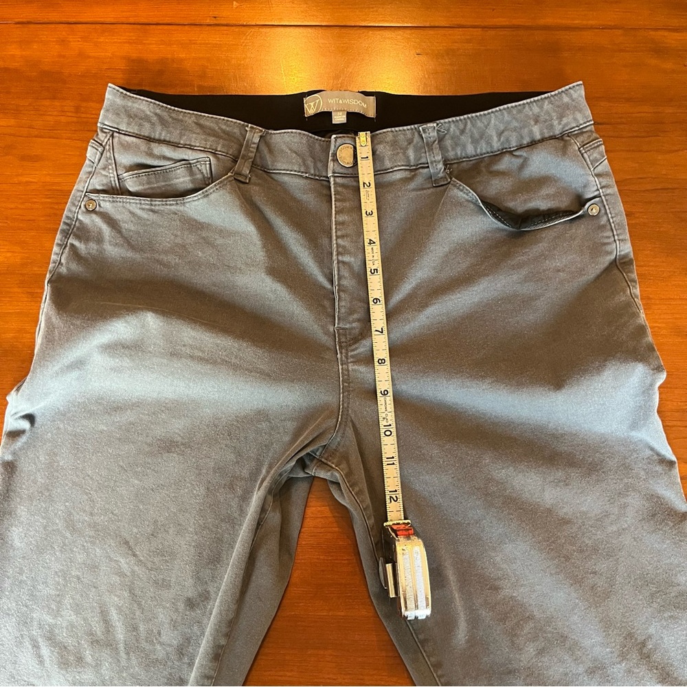 “Ab” Solution Jeans Ankle Skinny Wit & Wisdom gray pant Women’s Size 14 - Picture 11 of 13